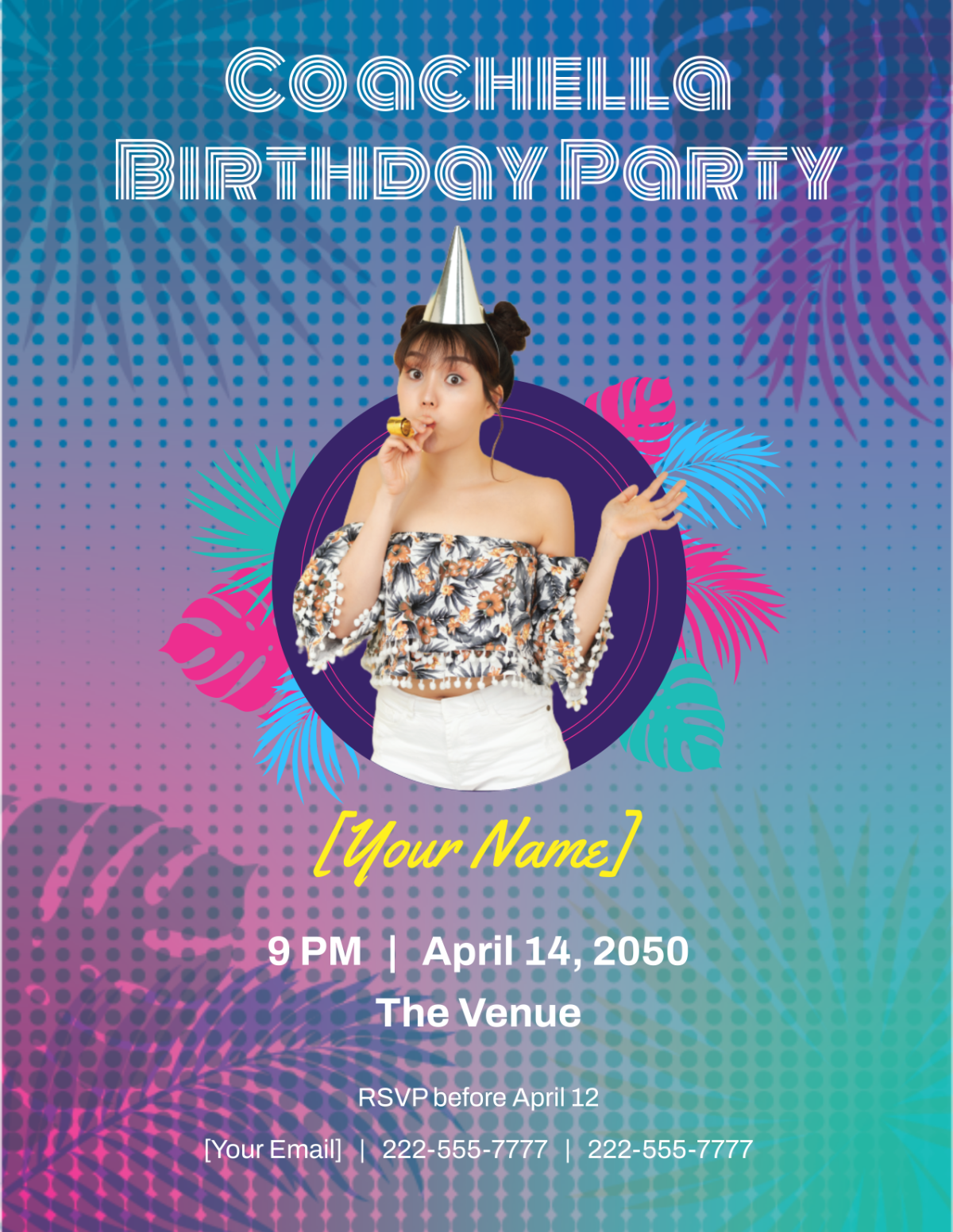 Coachella Birthday Flyer