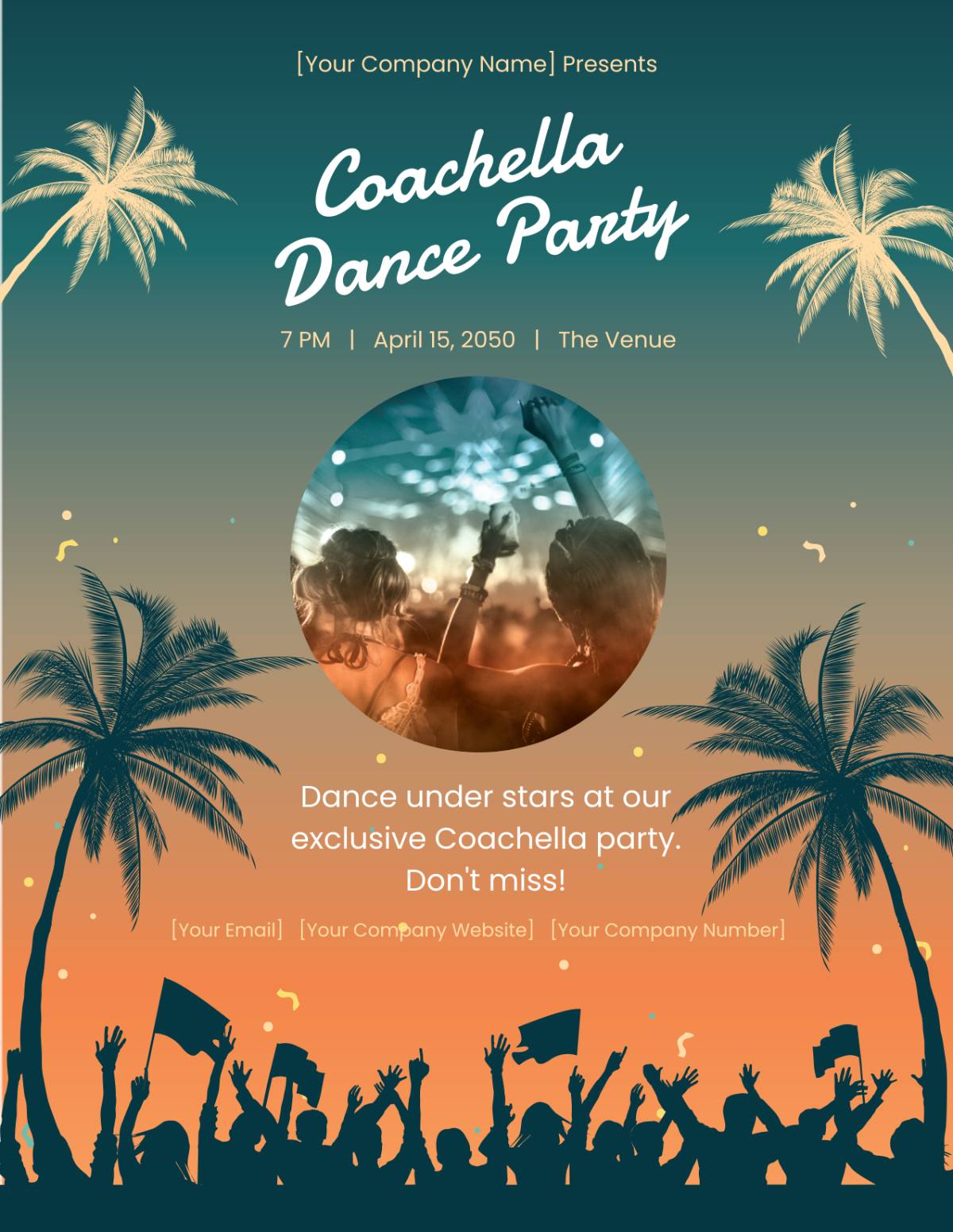 Free Coachella Dance Party Flyer Template