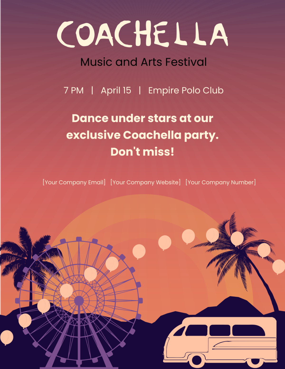 Free Coachella Event Flyer Template