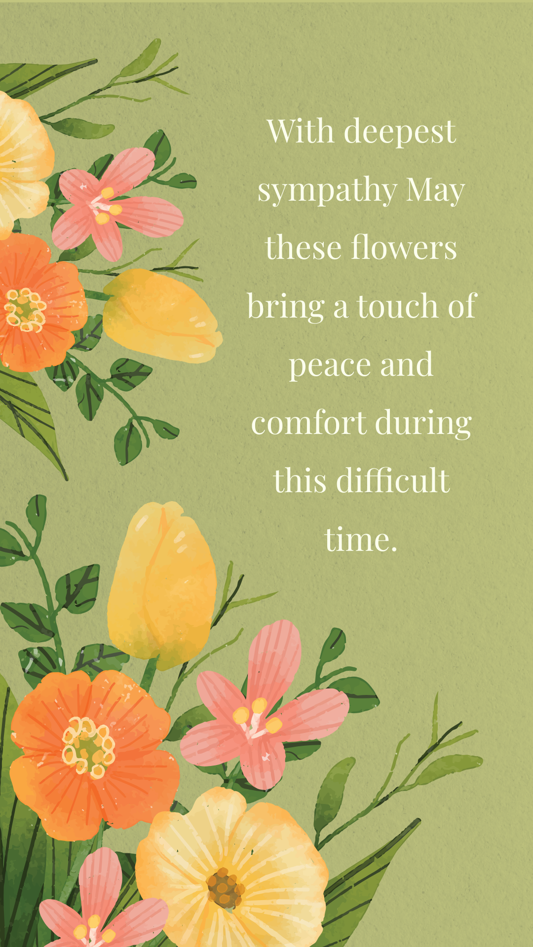 Sympathy Flowers Message Template