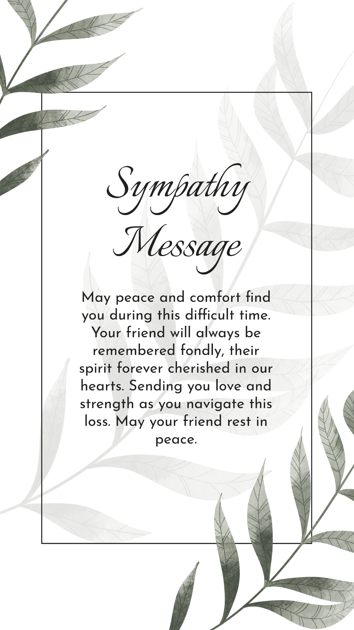Rest in Peace sympathy message Template