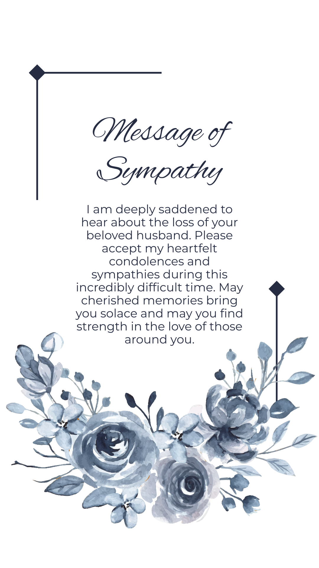 Sympathy message for loss of husband Template