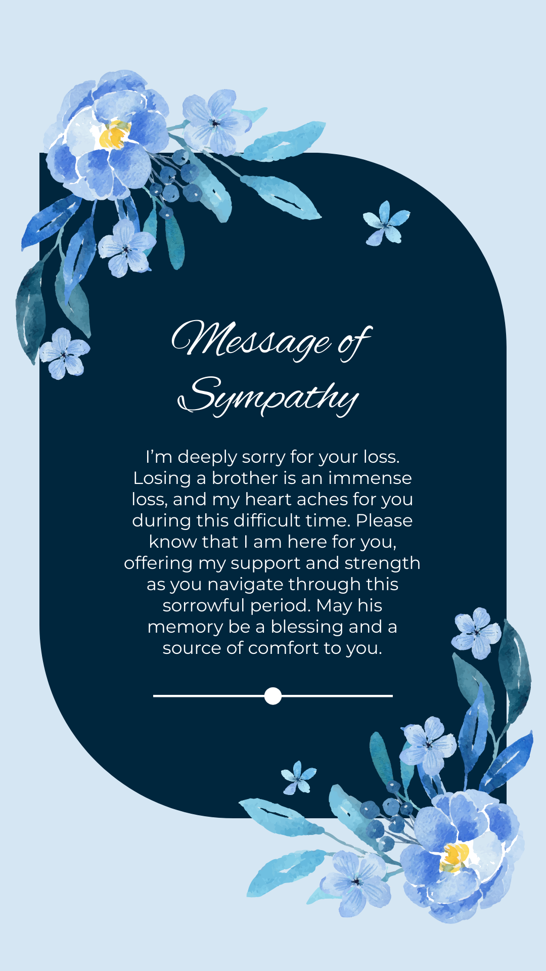 Sympathy message for loss of brother Template