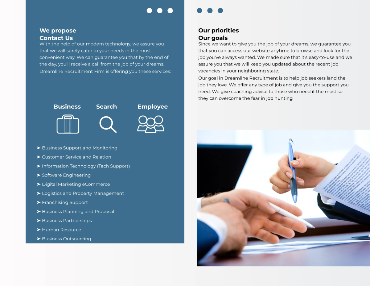 Free Recruitment Firm Brochure Template to Edit Online