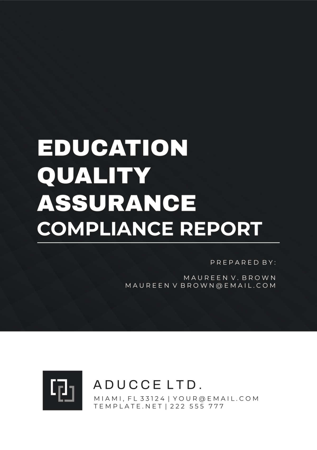 Free Education Quality Assurance Compliance Report Template