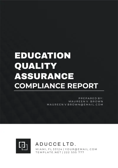 Free Education Quality Assurance Compliance Report Template to Edit Online