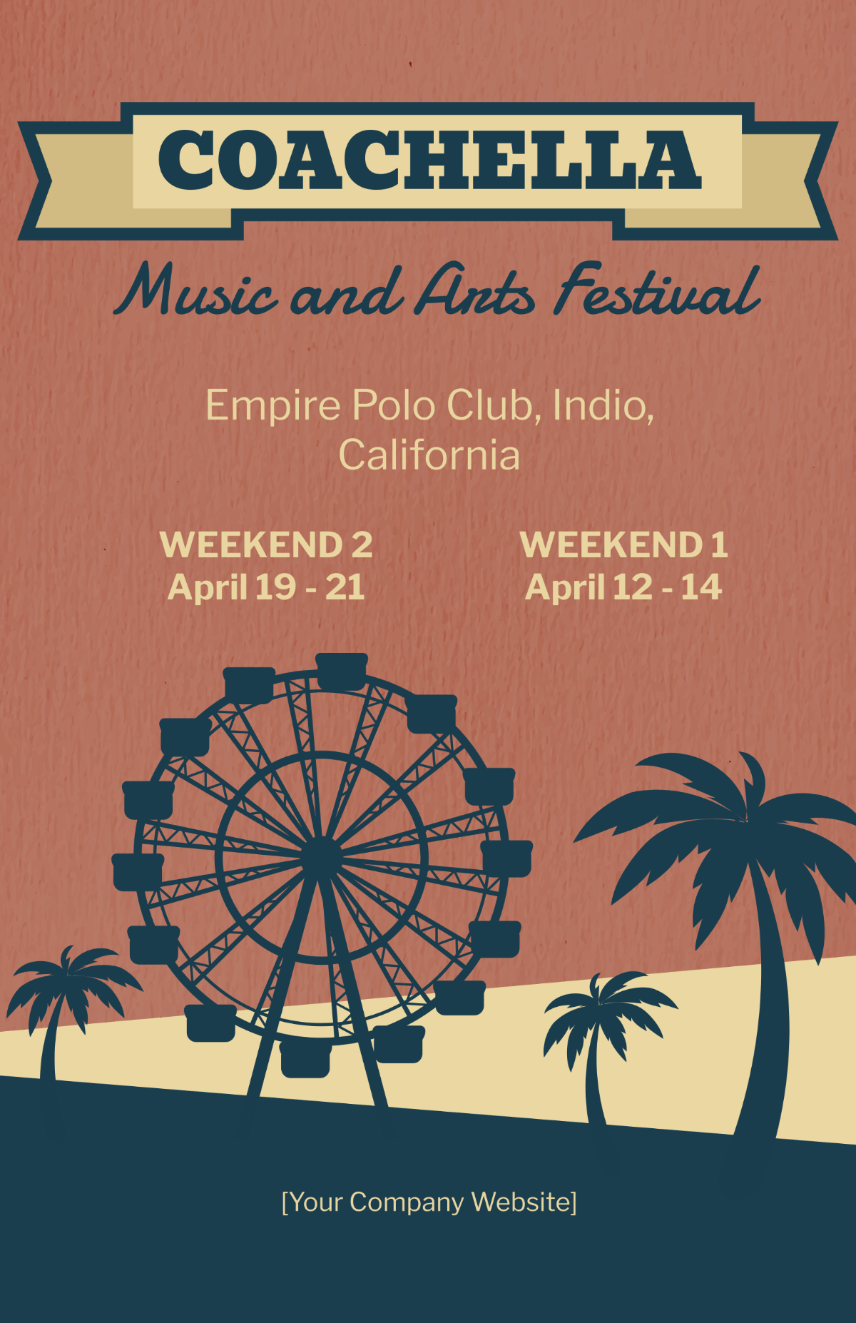 Free Old Coachella Poster Template