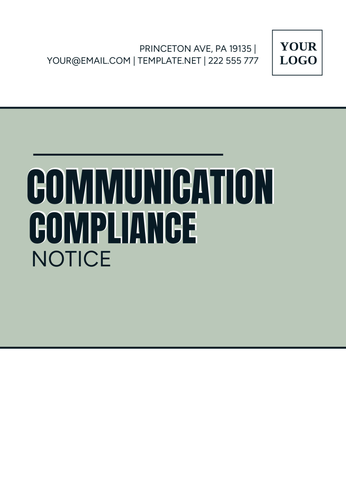 Free Communication Compliance Notice Template