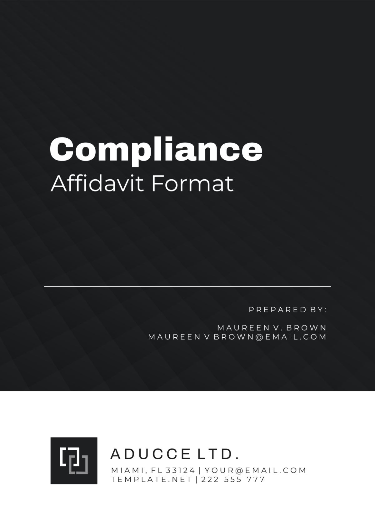 Free Compliance Affidavit Format Template