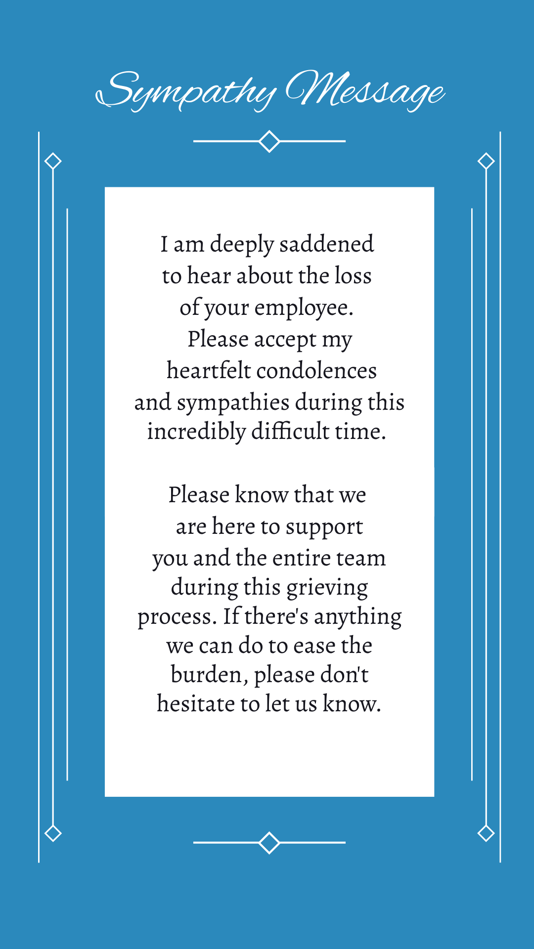 Employer Sympathy Message
