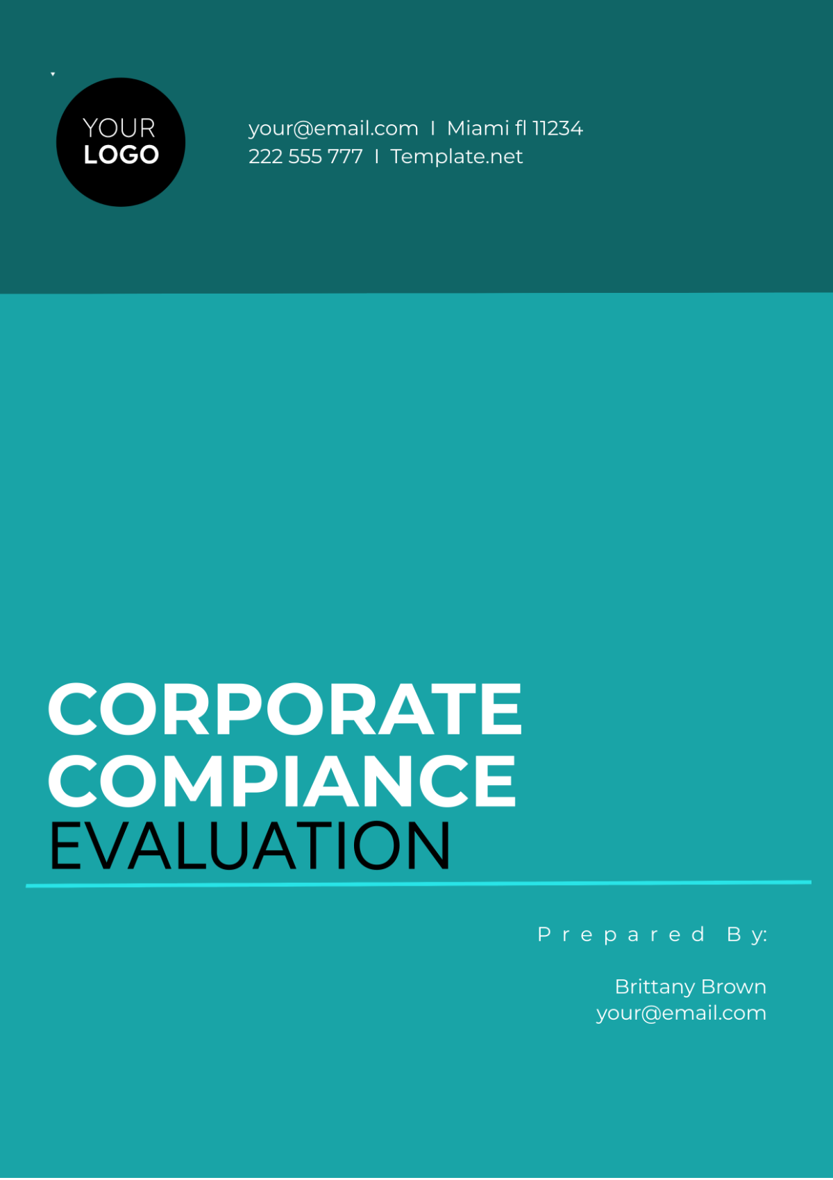 Evaluation Of Corporate Compliance Template