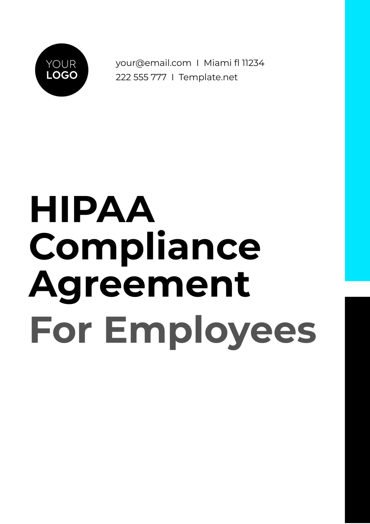 Free HIPAA Compliance Agreement  For Employees Template