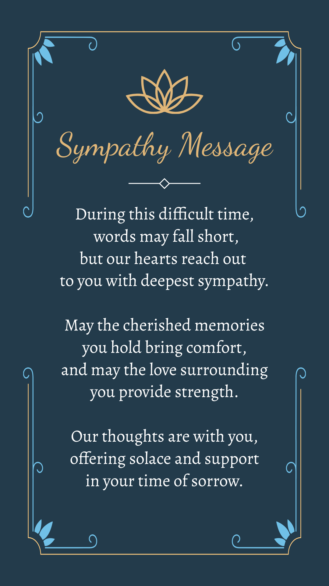 Sympathy Comfort Sympathy Message