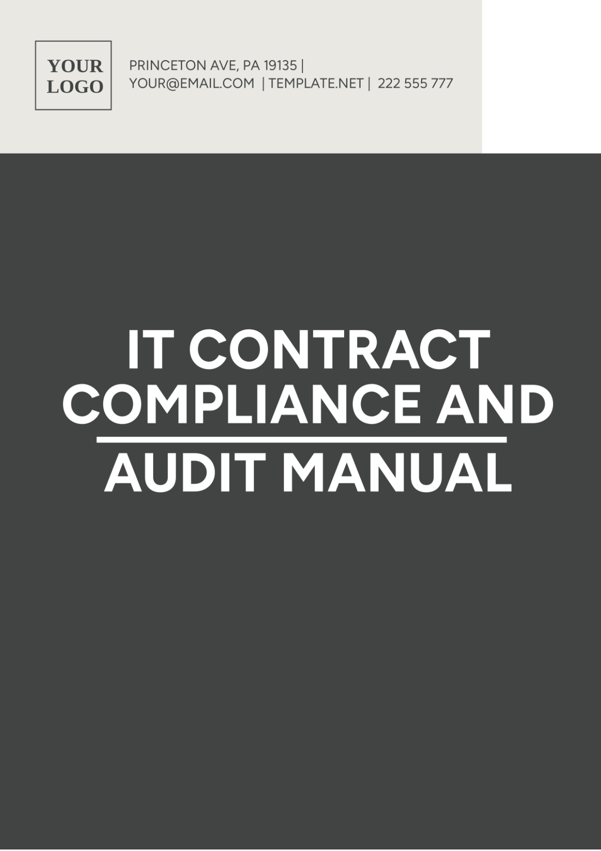 IT Contract Compliance And Audit Manual Template