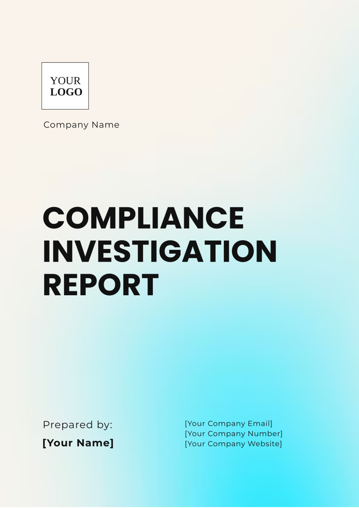 Compliance Investigation Report Template