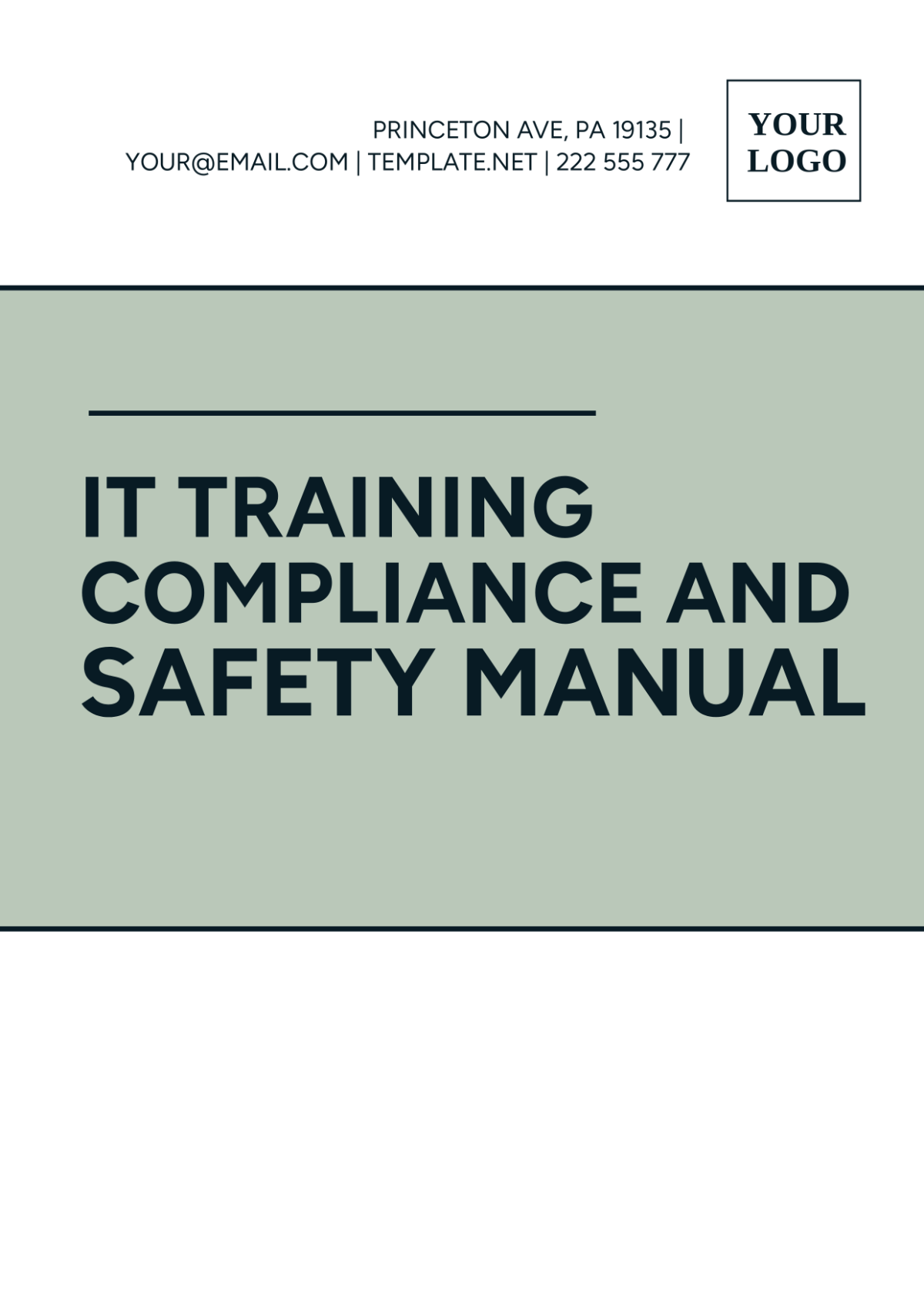 IT Training Compliance And Safety Manual Template