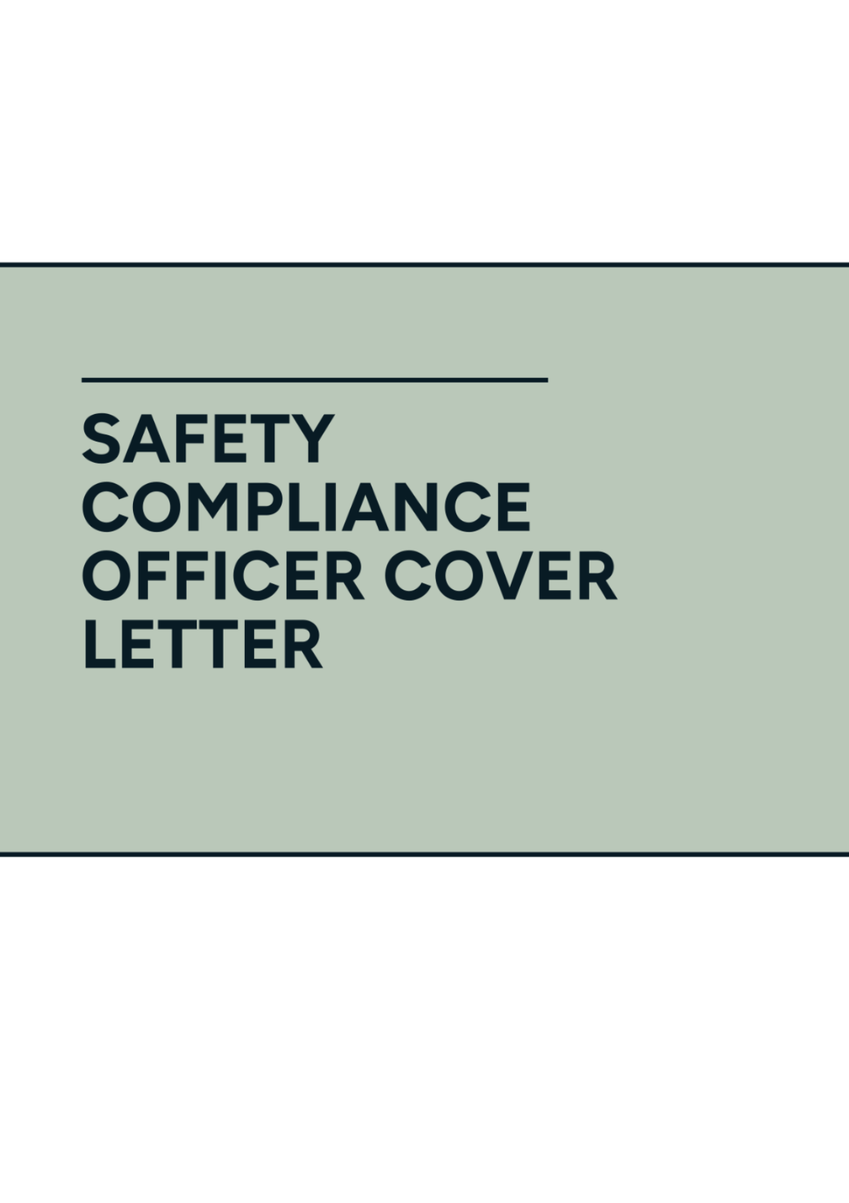 Safety Compliance Officer Cover Letter Template