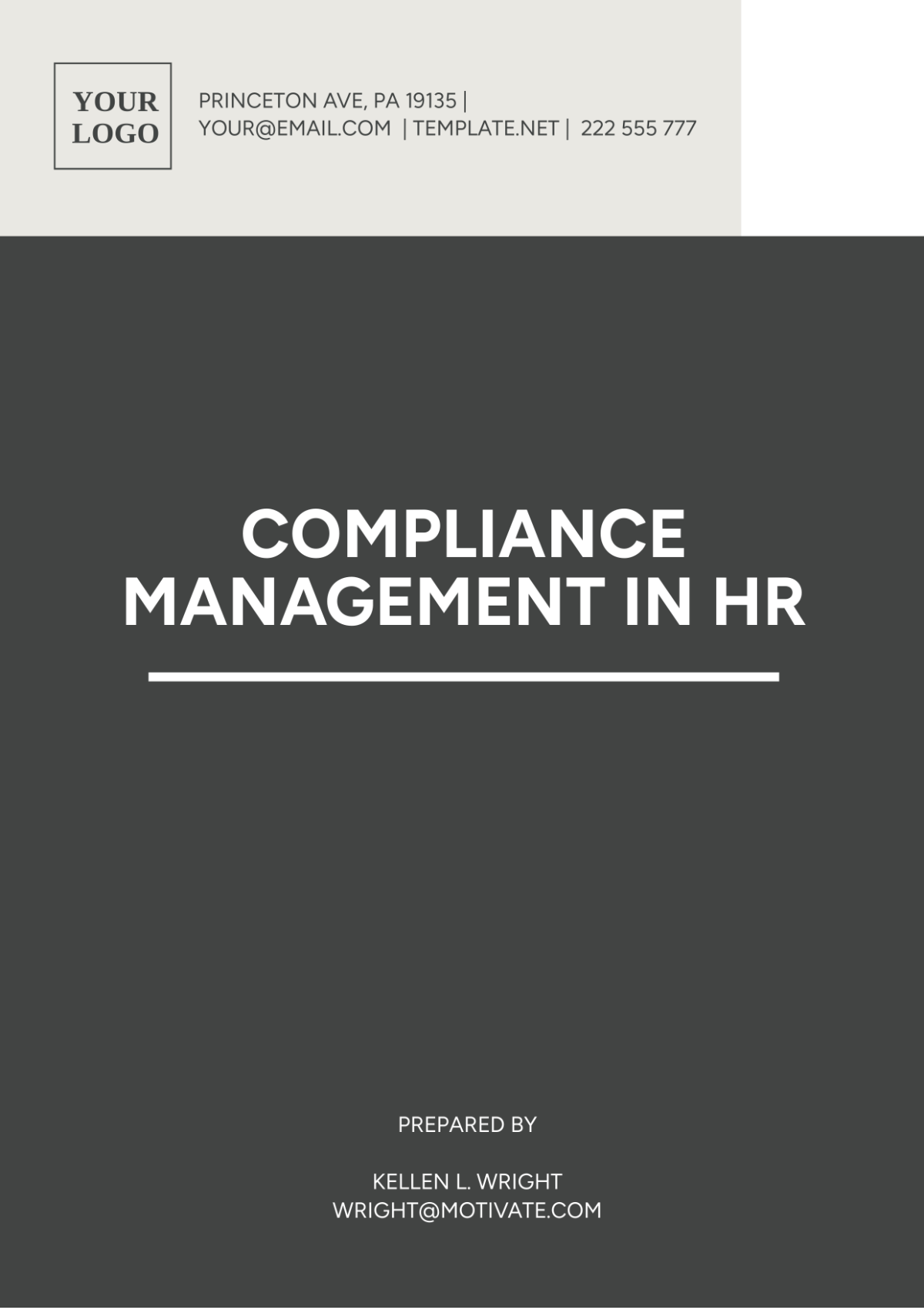 Compliance Management In HR Template