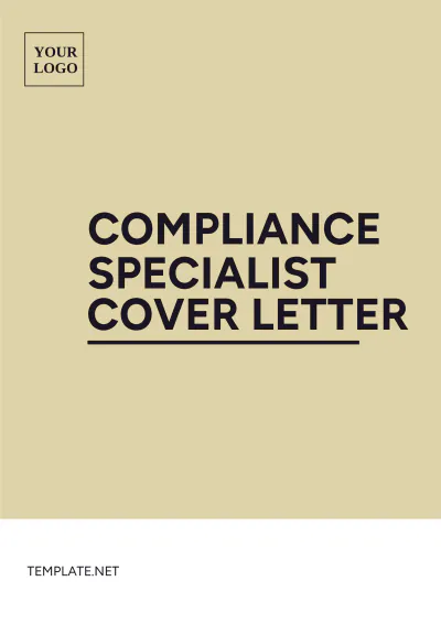 Free Compliance Specialist Cover Letter Template to Edit Online