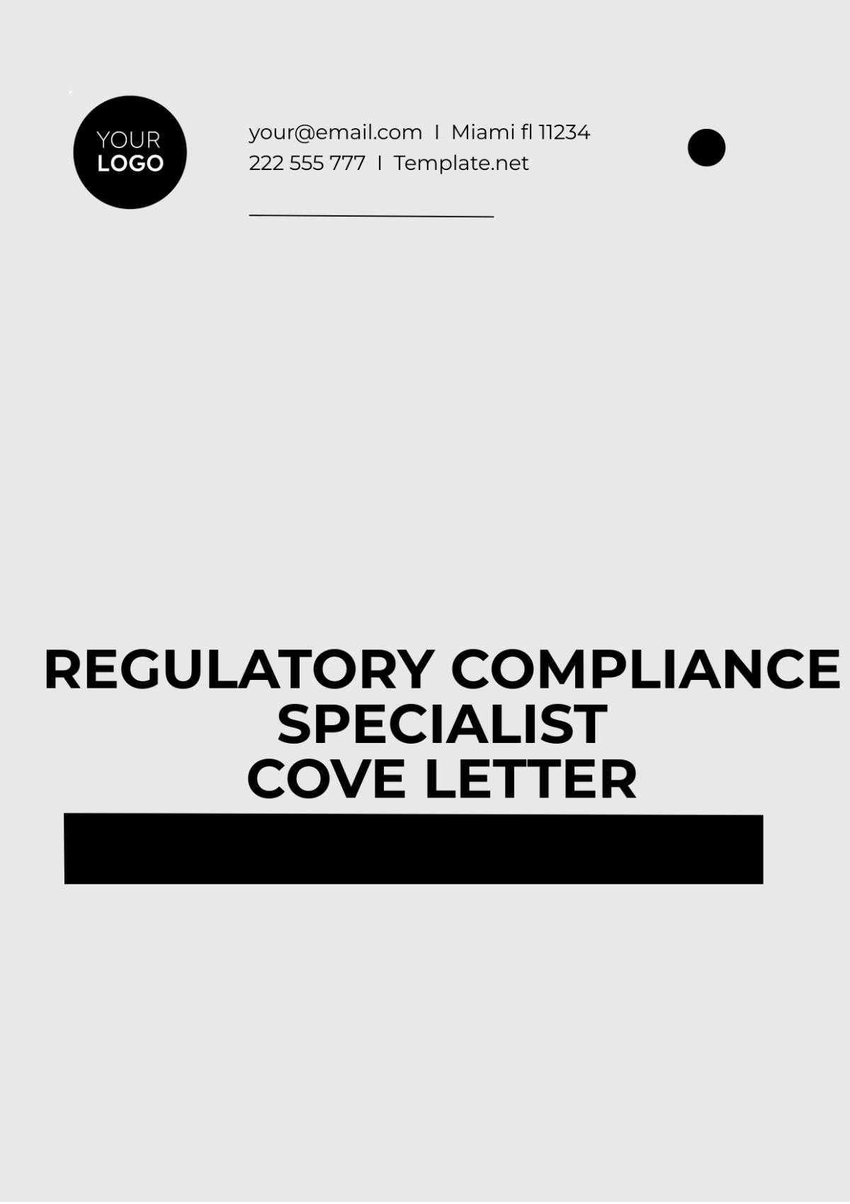 Regulatory Compliance Specialist Cover Letter Template