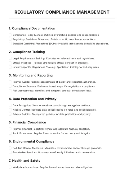 Free Regulatory Compliance Management Template to Edit Online