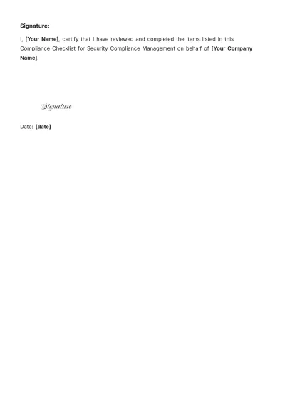 Free Security Compliance Management Template to Edit Online