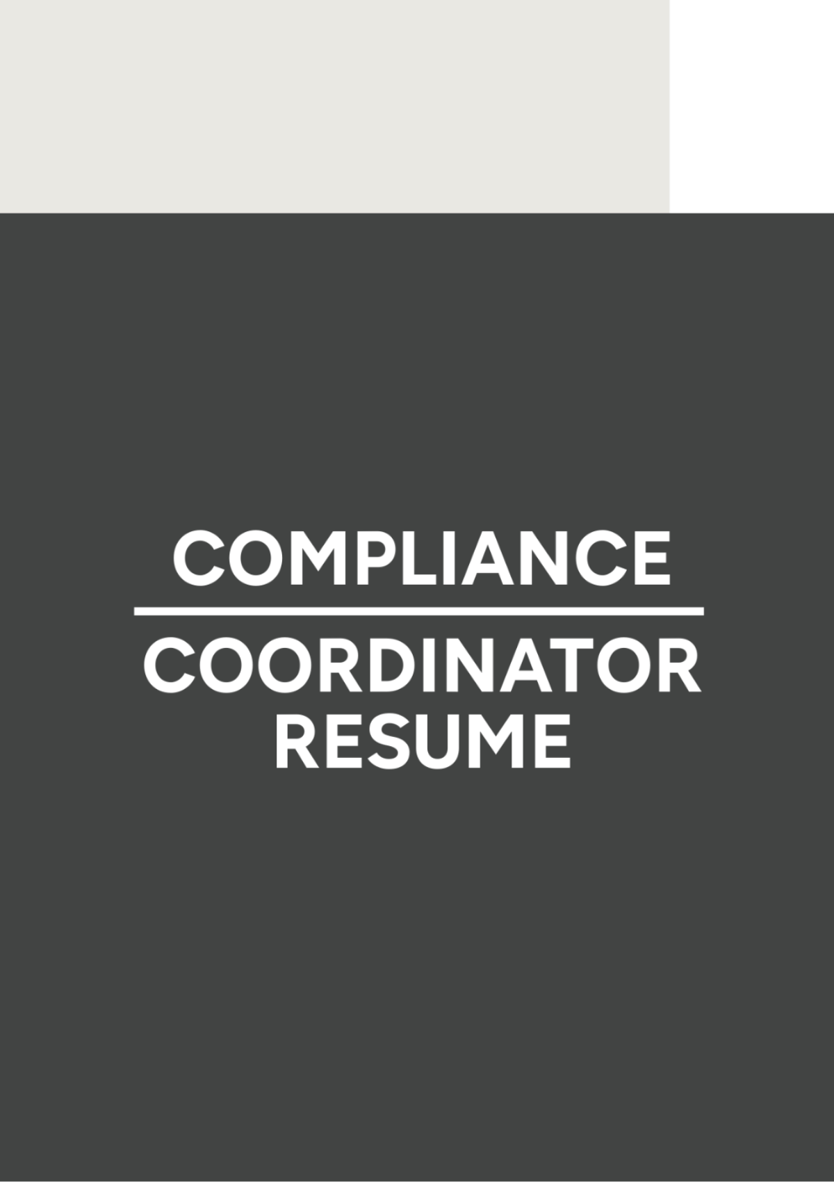 Compliance Coordinator Resume Template