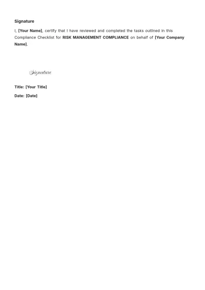 Free Risk Management Compliance Template to Edit Online