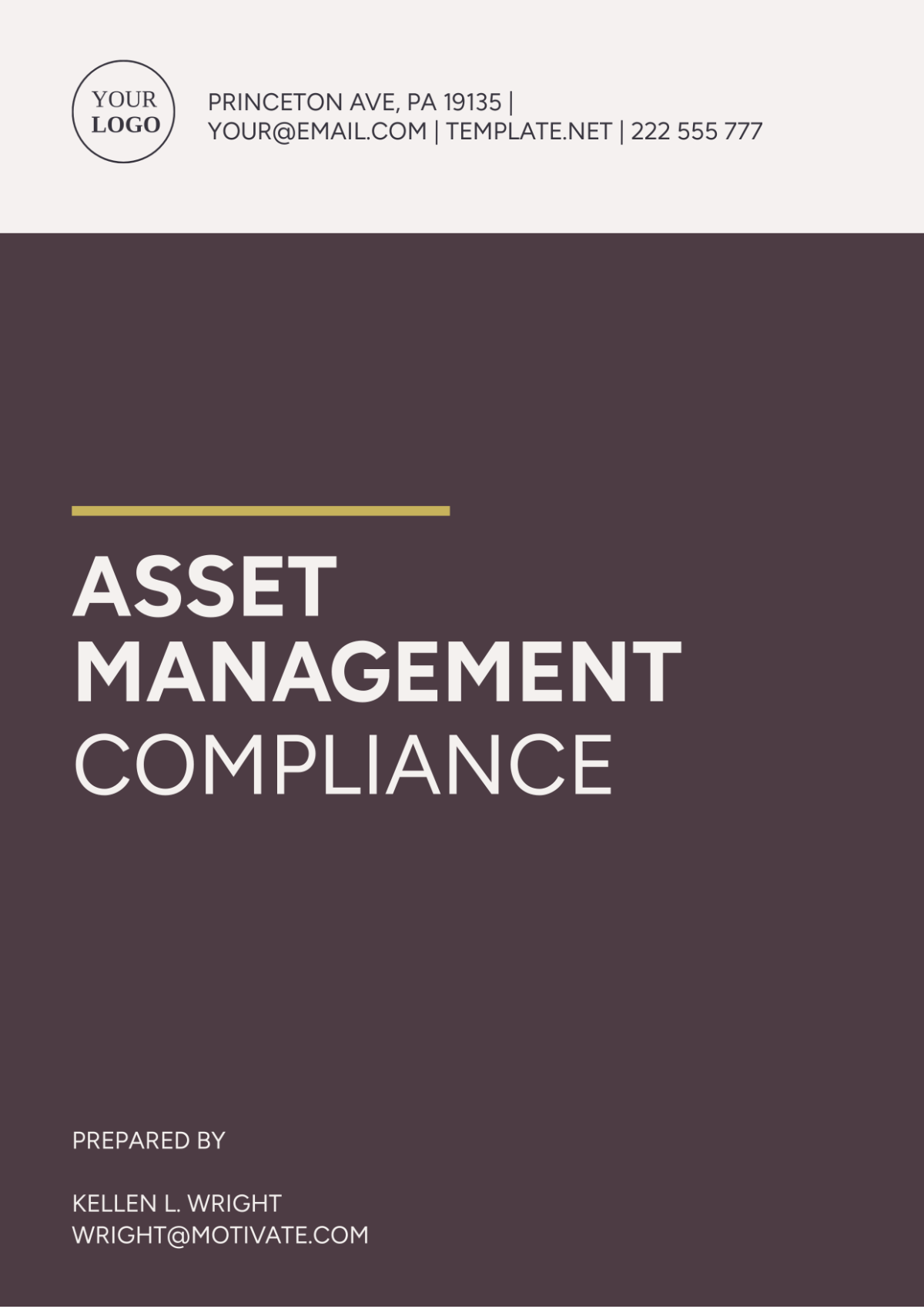 Asset Management Compliance Template