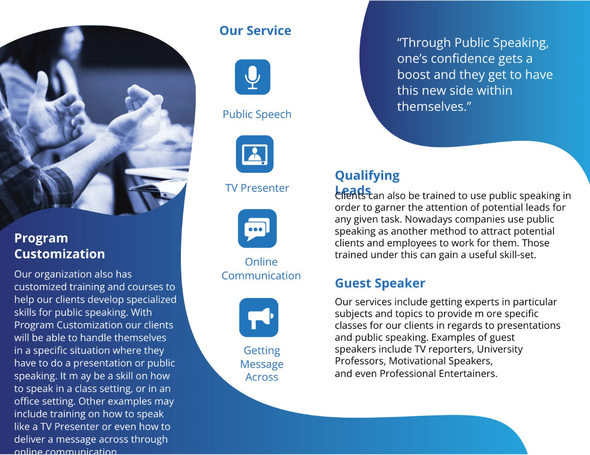 Free Speaker Brochure Template to Edit Online