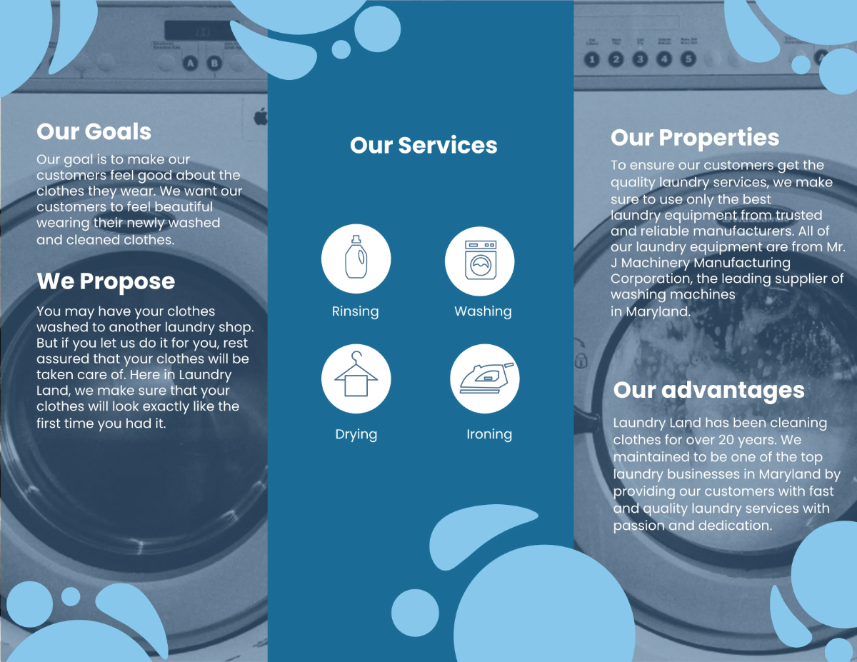 Free Laundry Brochure Template to Edit Online
