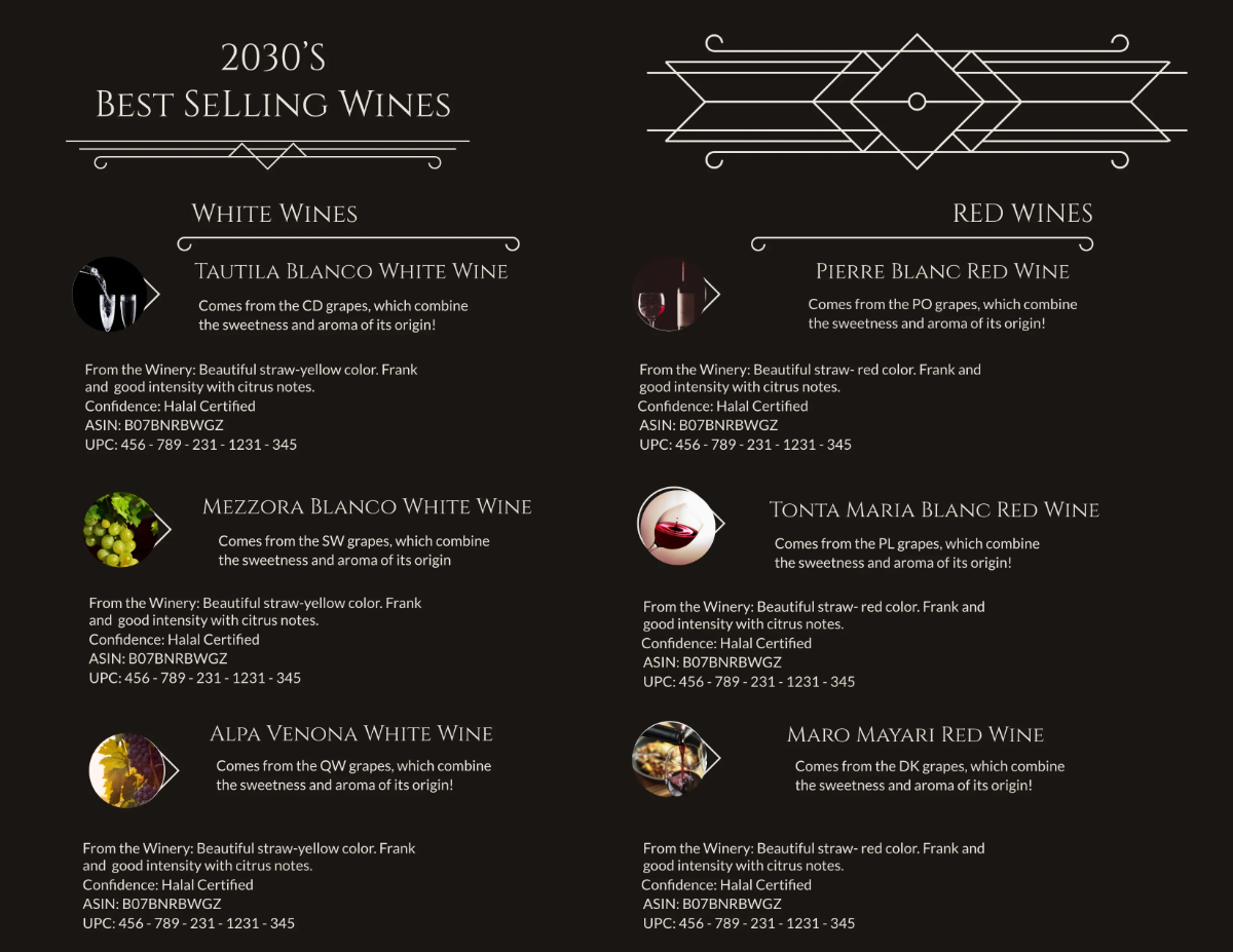 Free Wine Brochure Template to Edit Online