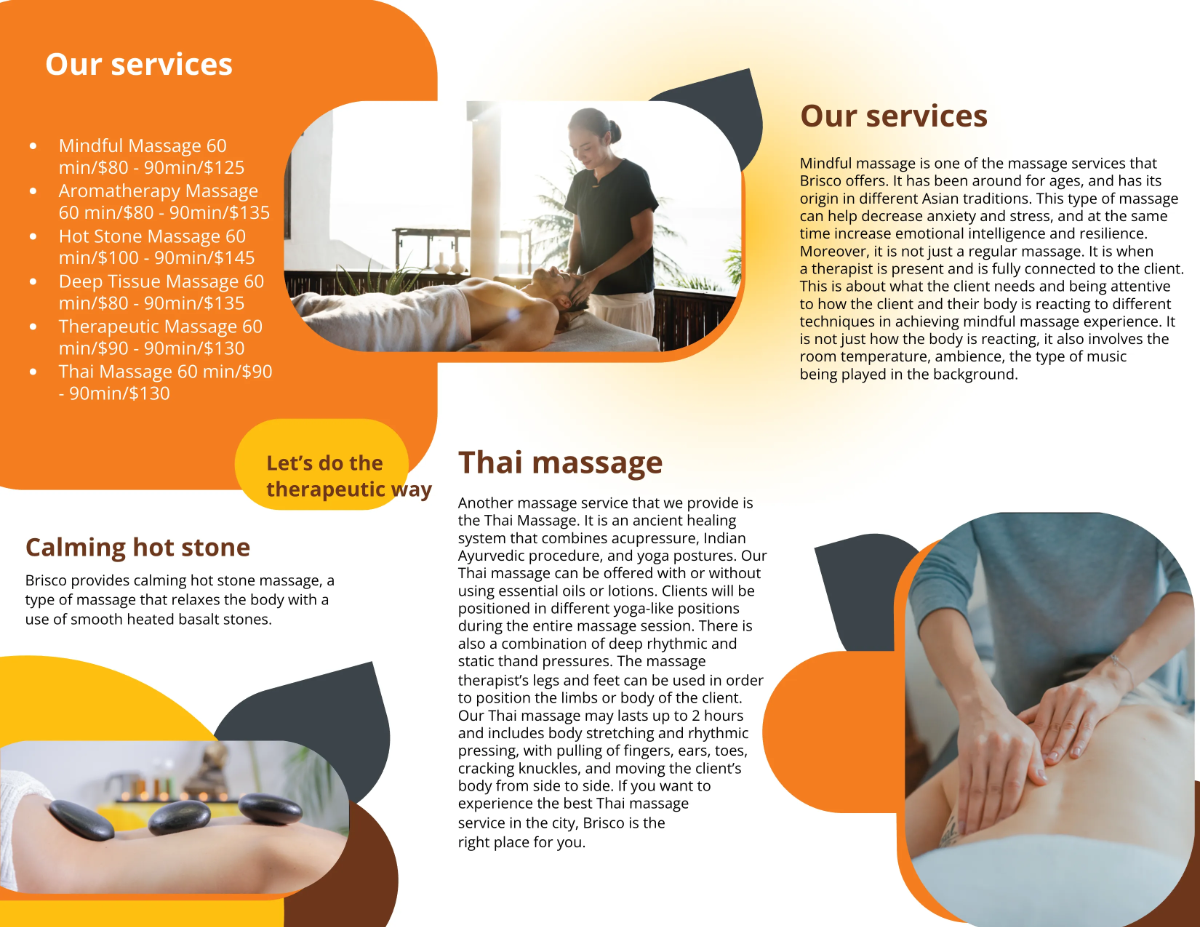 Free Massage Brochure Template to Edit Online