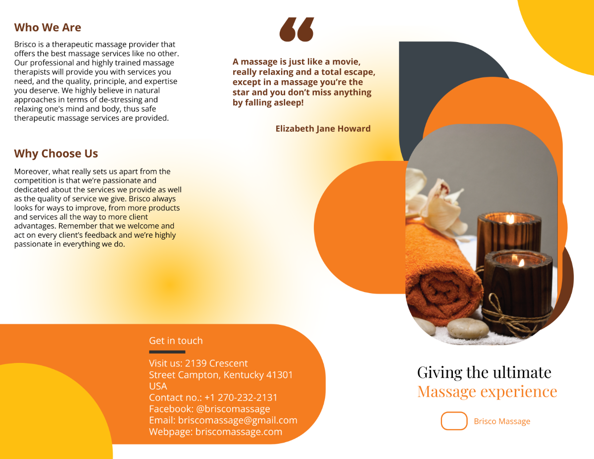 Massage Brochure Template - Edit Online & Download