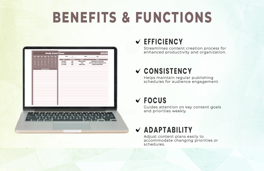 Weekly Content Planner Template