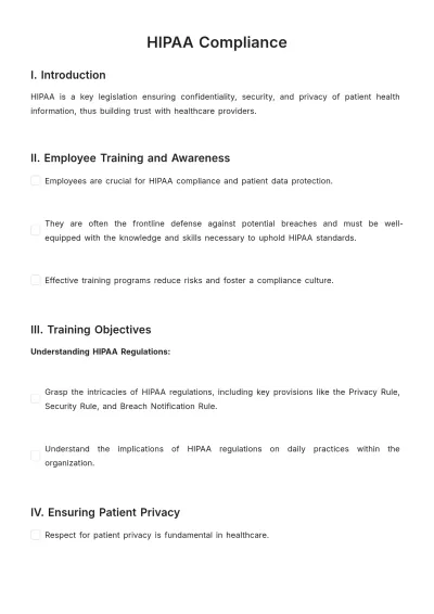 Free HIPAA Compliance Template to Edit Online
