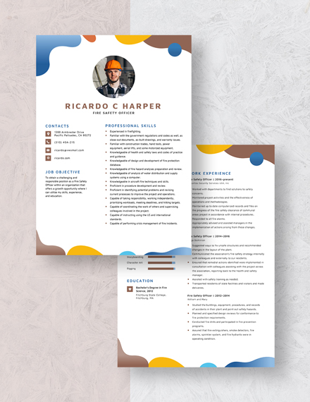 Fire Safety Officer Resume Download