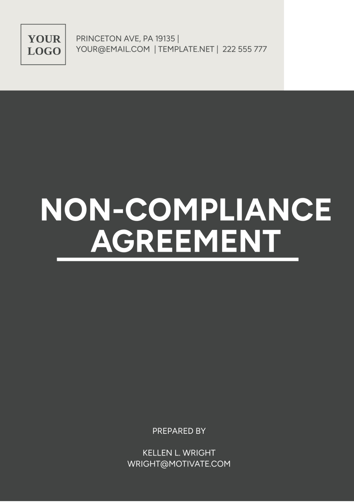 Non-Compliance Agreement Template