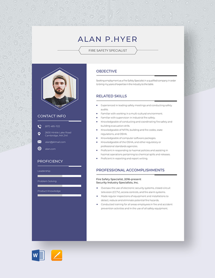 fire-safety-officer-resume-template-word-pages-template