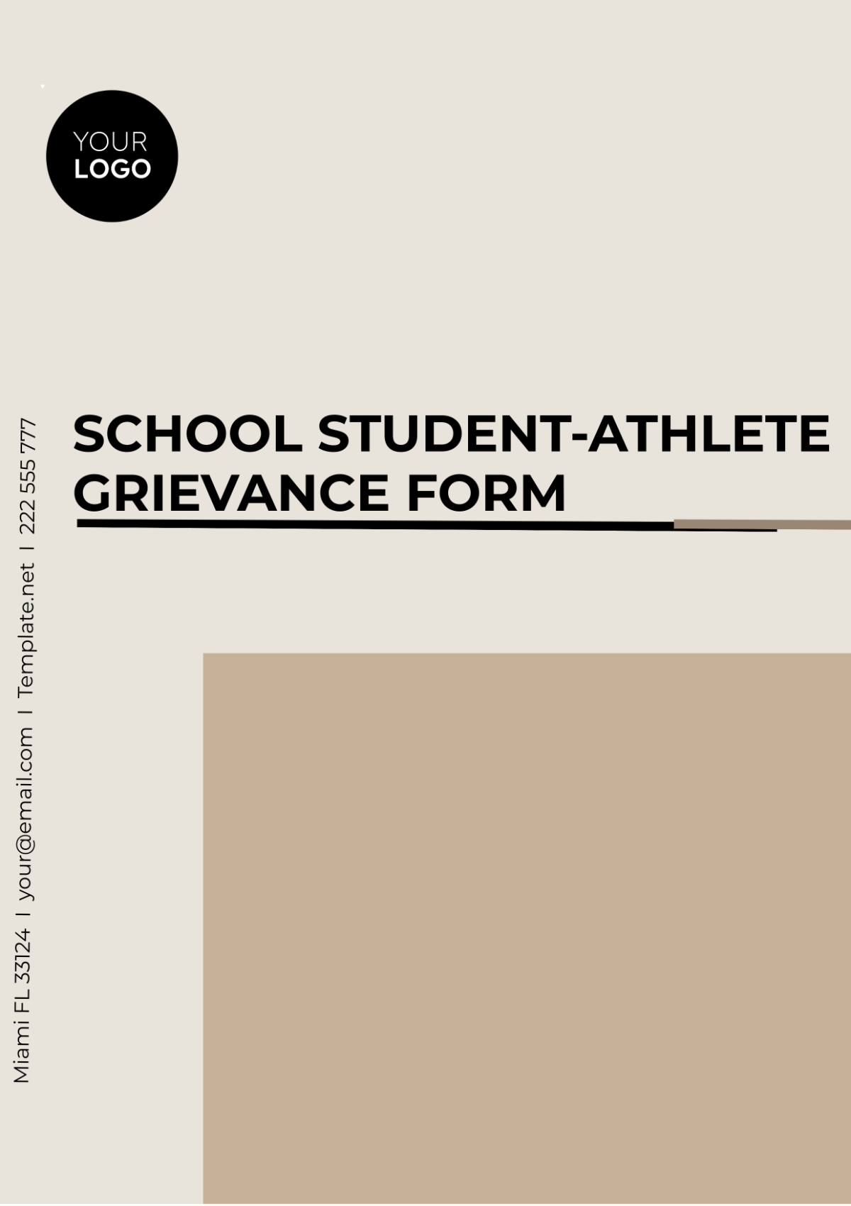School Student-Athlete Grievance Form Template