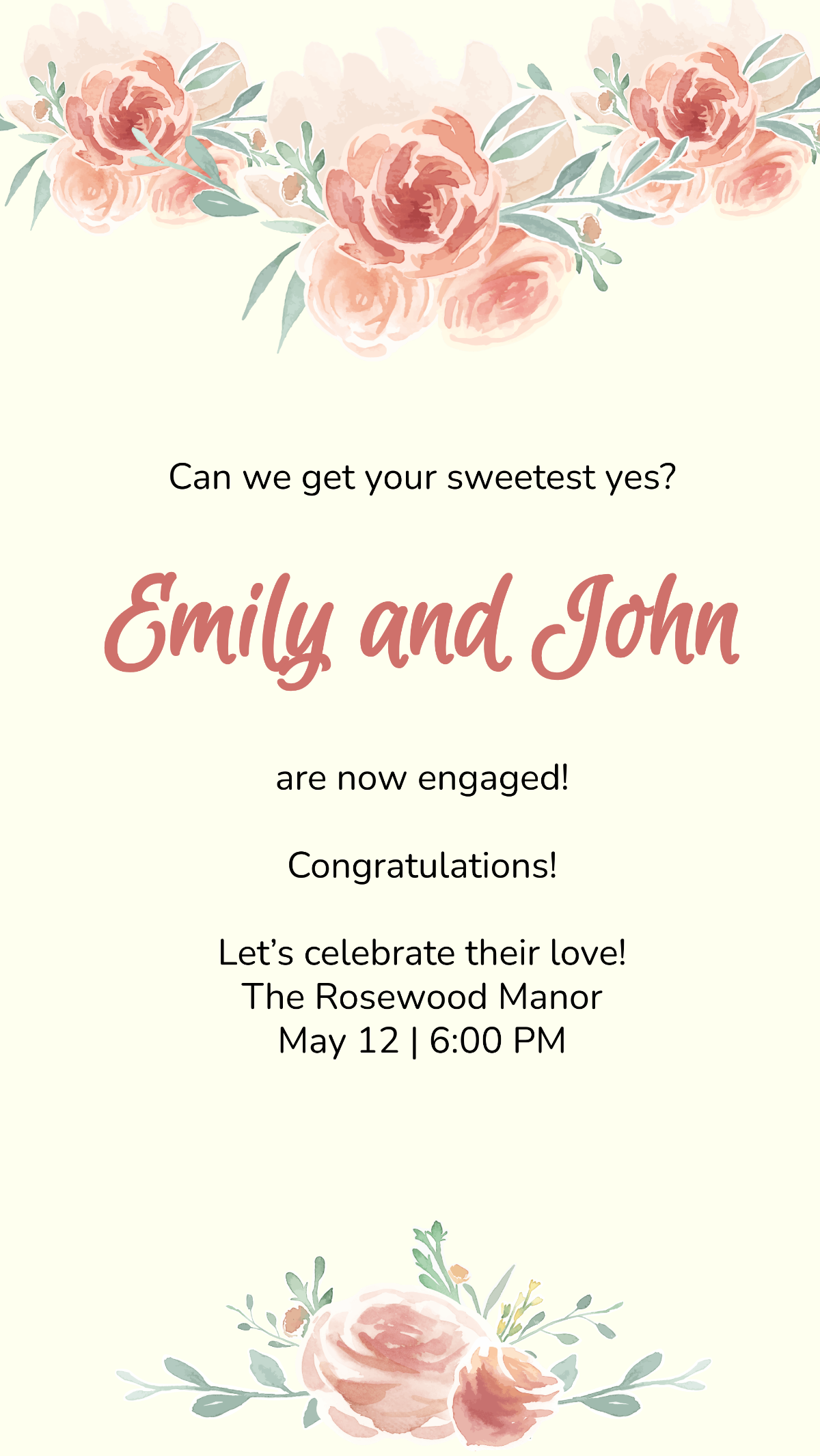 Free Floral Congratulations Flyer Template