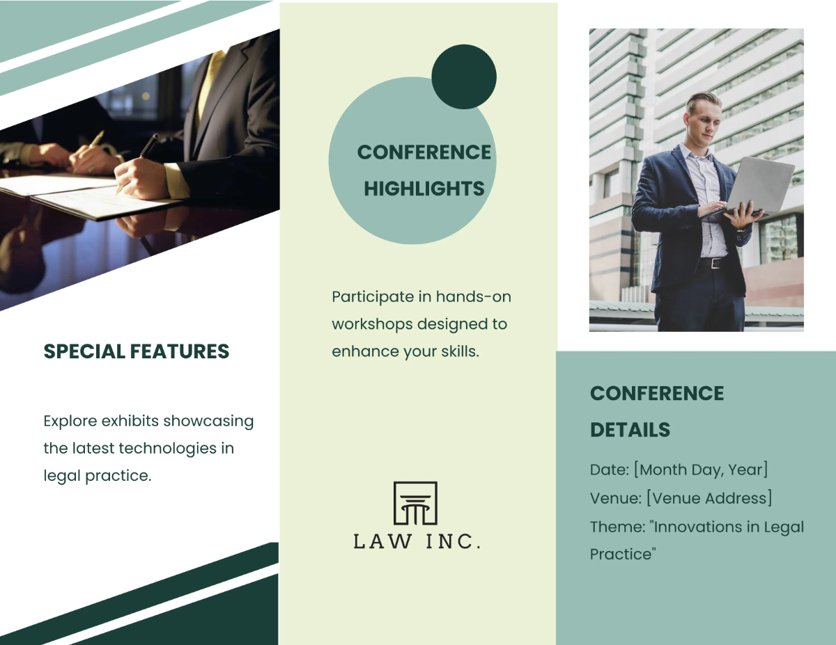 Free Law Firm Conference Brochure Template to Edit Online