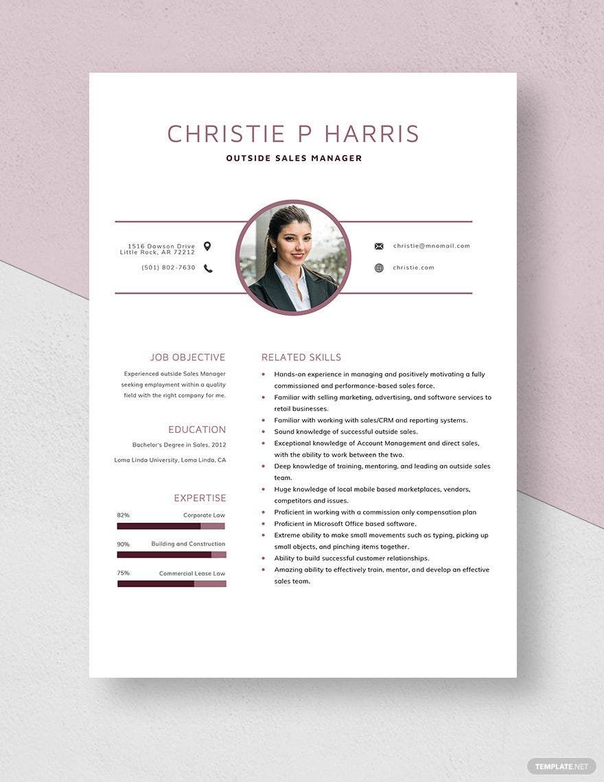 Outside Sales Manager Resume