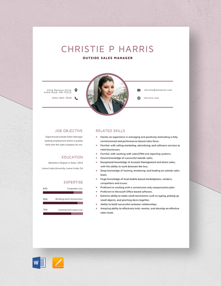 FREE Sales Manager Resume Word - Template Download | Template.net