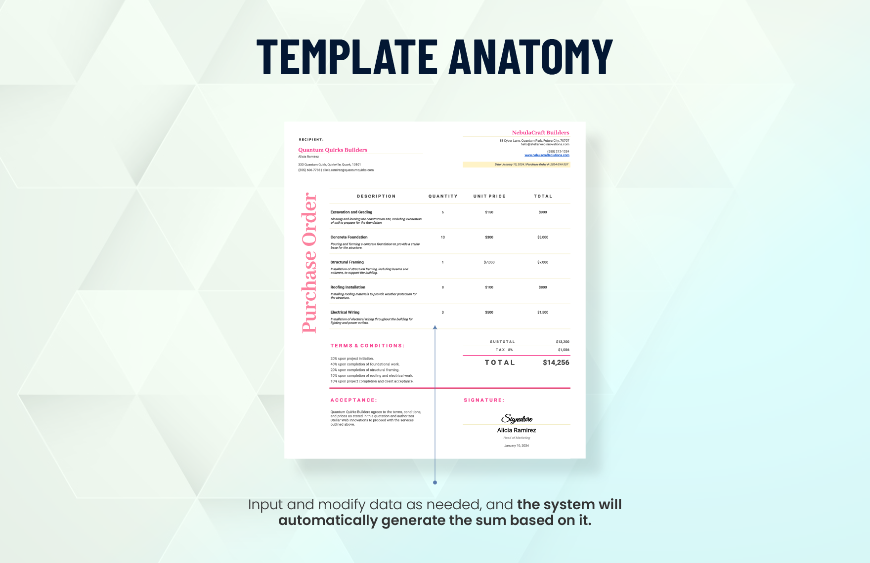 Proforma Purchase Order Template