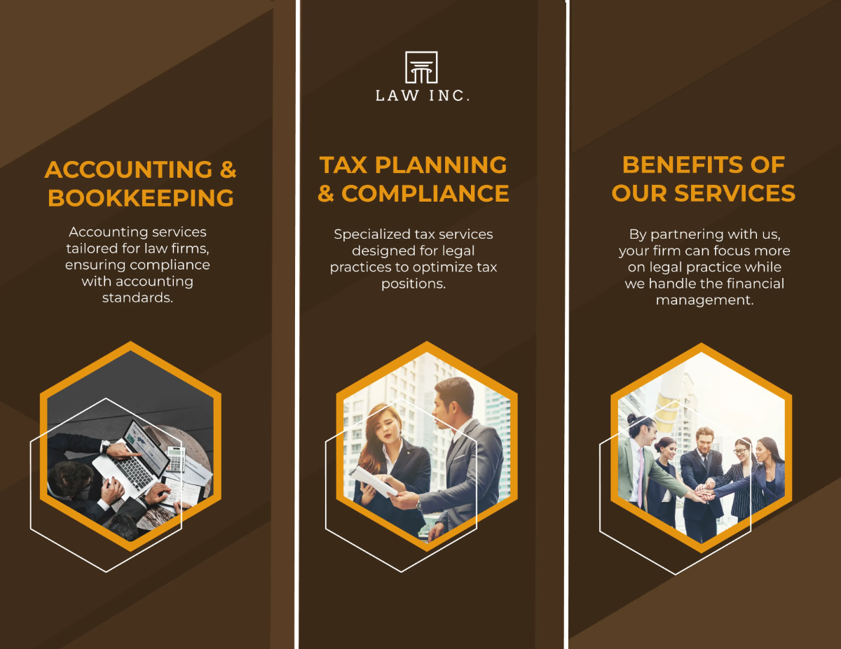 Free Law Firm Finance Brochure Template to Edit Online