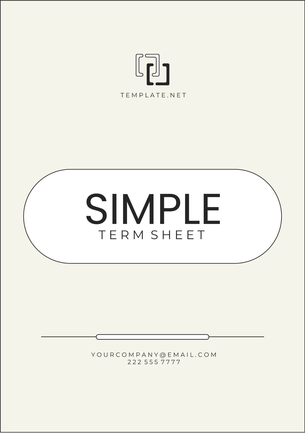 Simple Term Sheet Template