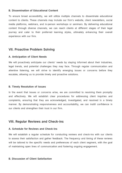 Free Law Firm Client Retention Strategy Procedure Template to Edit Online