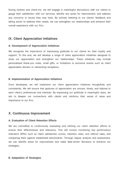 Free Law Firm Client Retention Strategy Procedure Template to Edit Online