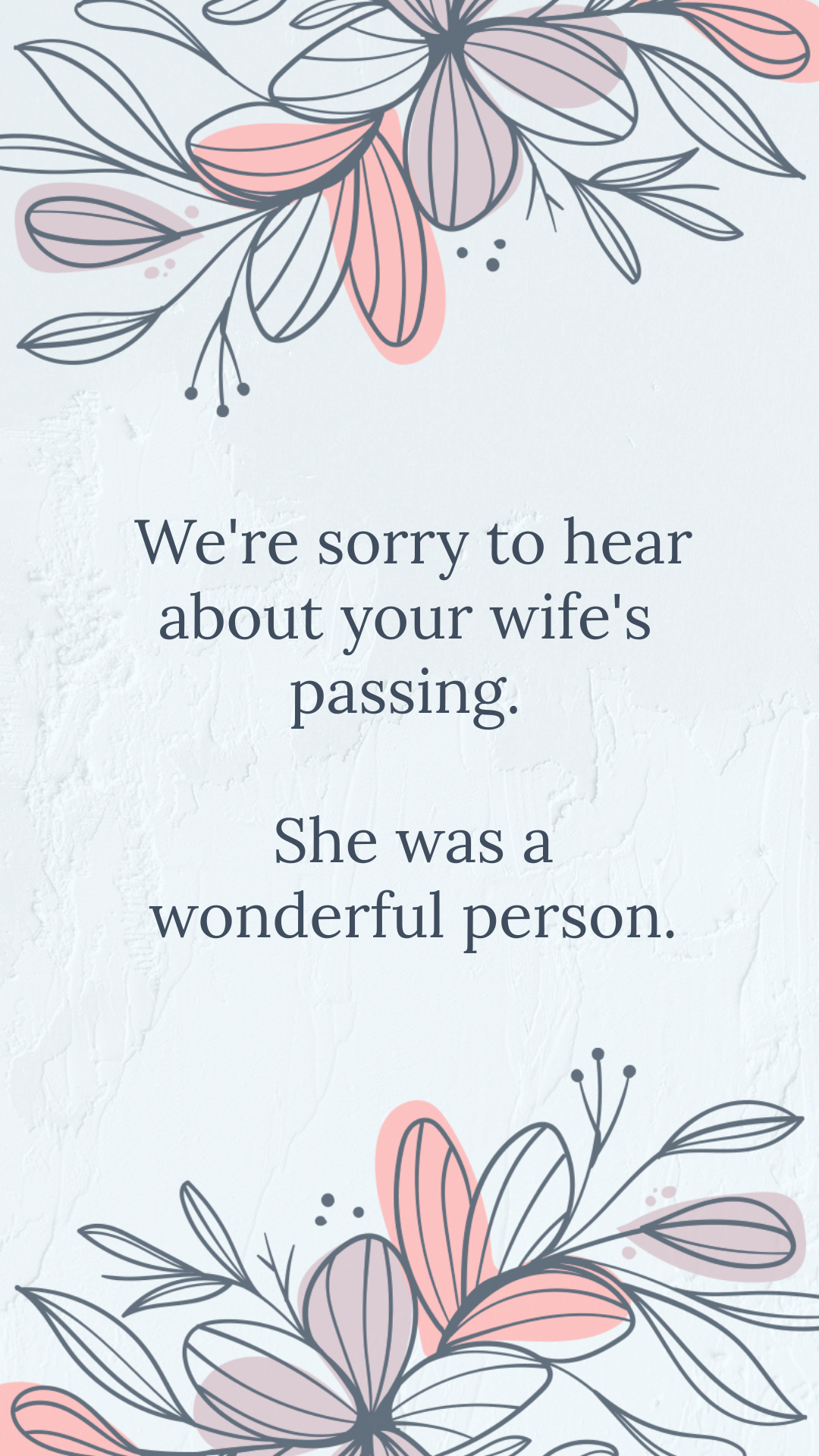 Loss of Wife Sympathy Message Template